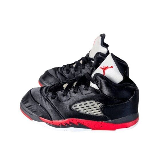 NIKE Air Jordan 5 Retro "Satin Bred" TD Sneakers Size 10C - Picture 3 of 9
